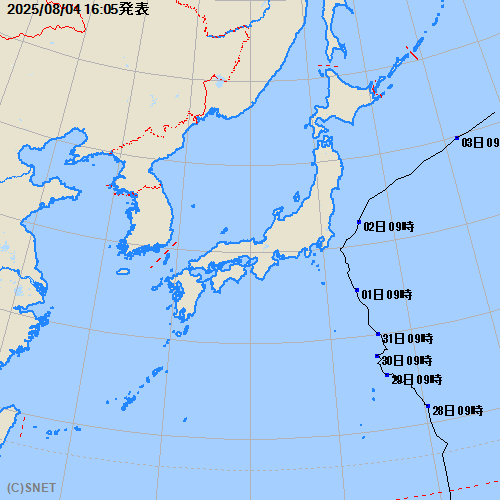 台風経路図：拡大図へ