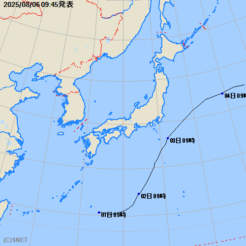台風経路図：拡大図へ