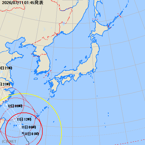 台風経路図:拡大図へ