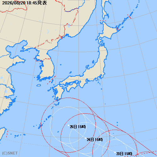 台風経路図：拡大図へ