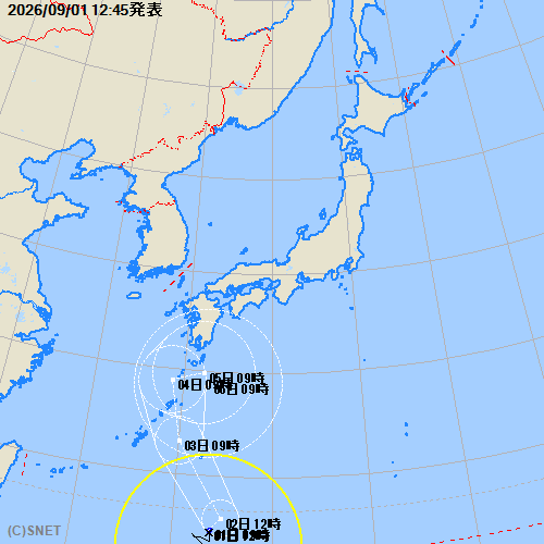台風経路図:拡大図へ