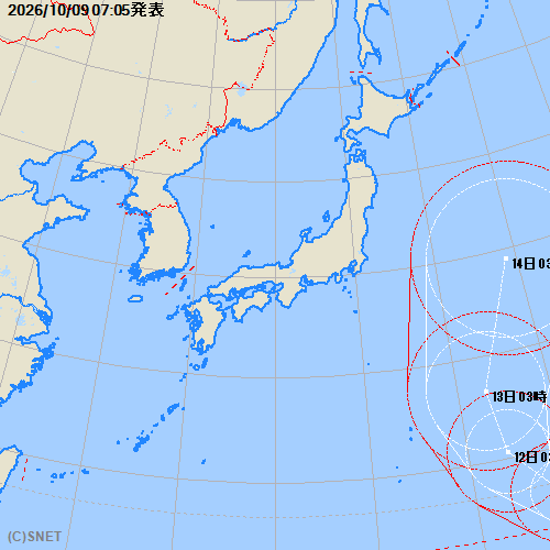 台風経路図：拡大図へ